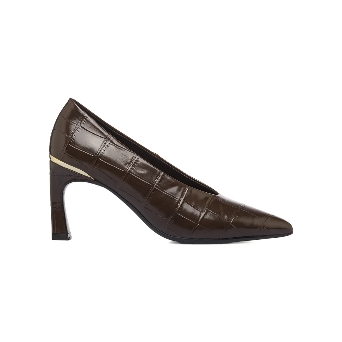 Décolleté Marroni da Donna effetto cocco con tacco 8 cm Pierre Cardin