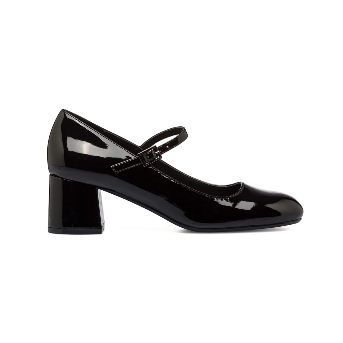 Décolleté Mary Jane nere in vernice con cinturino e tacco 5,5 cm Lora Ferres