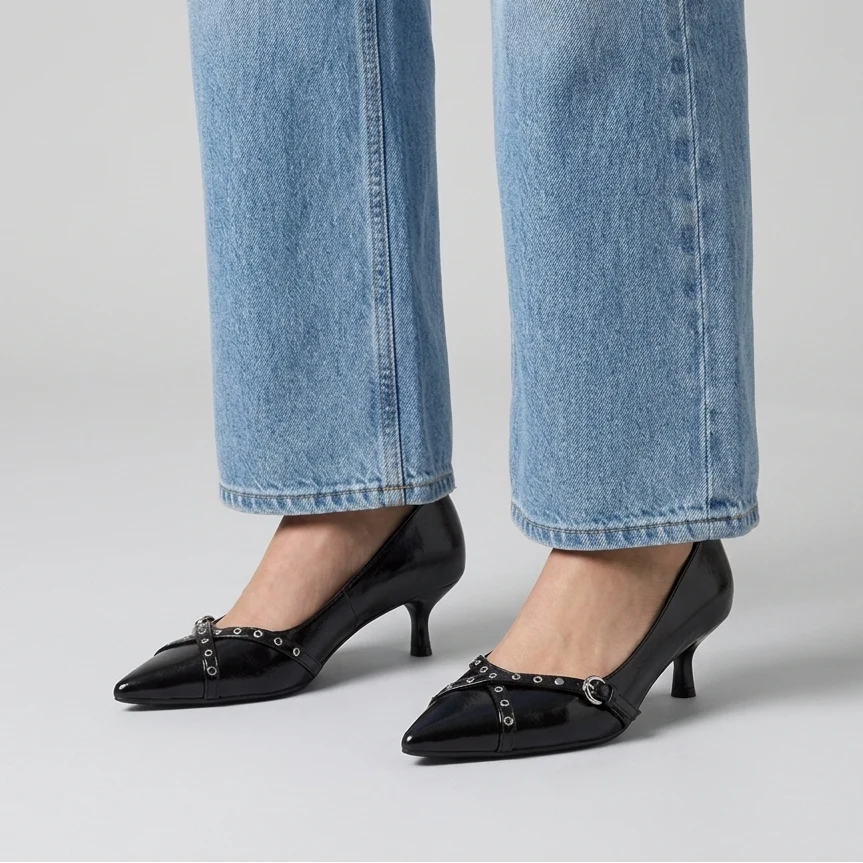 Décolleté Nere da Donna con borchie e tacco kitten Swish Jeans