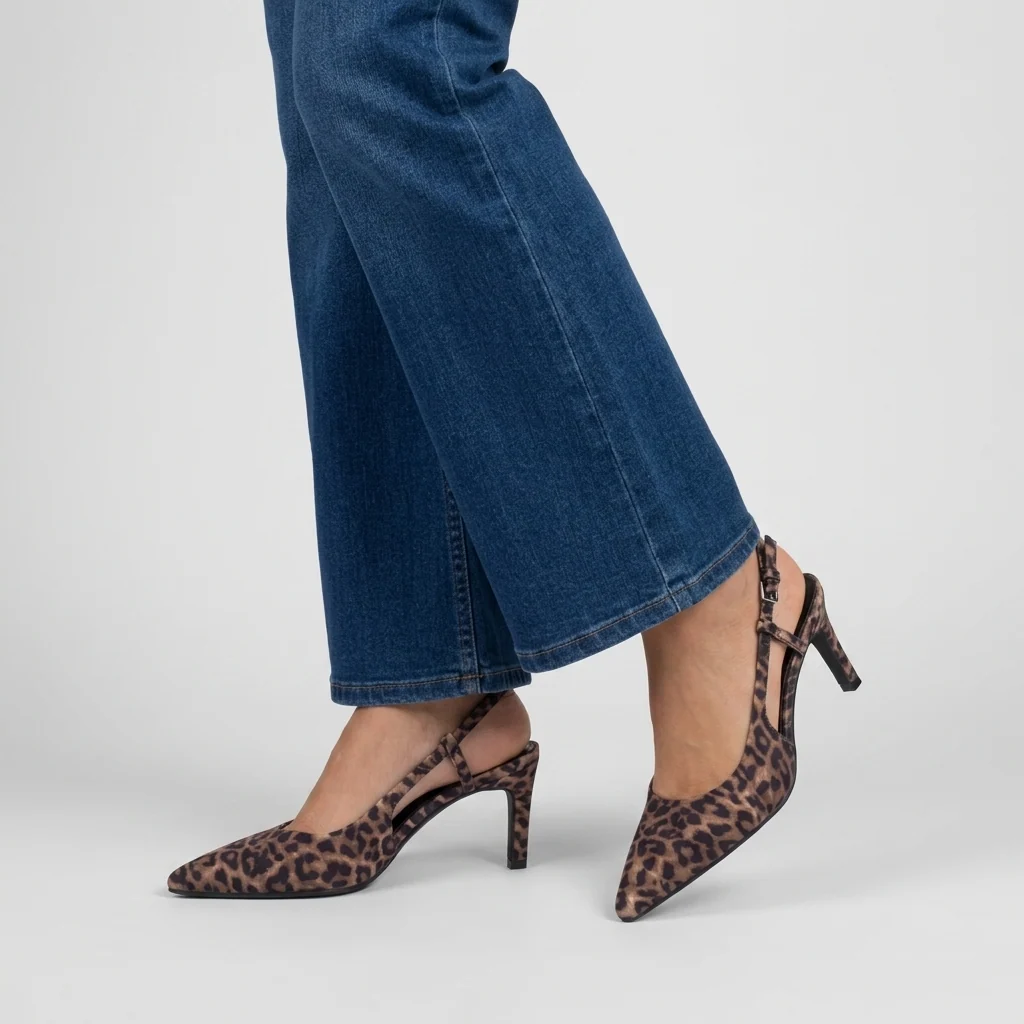 Décolleté slingback da Donna marroni maculate con tacco Swish Jeans