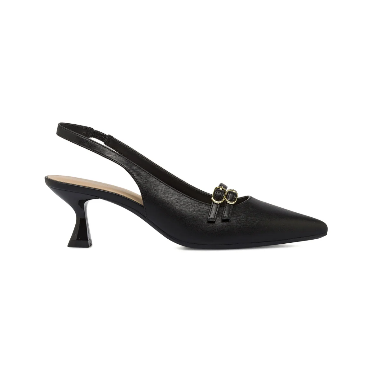 Décolleté slingback donna nere Lora Ferres con tacco 5,5 cm