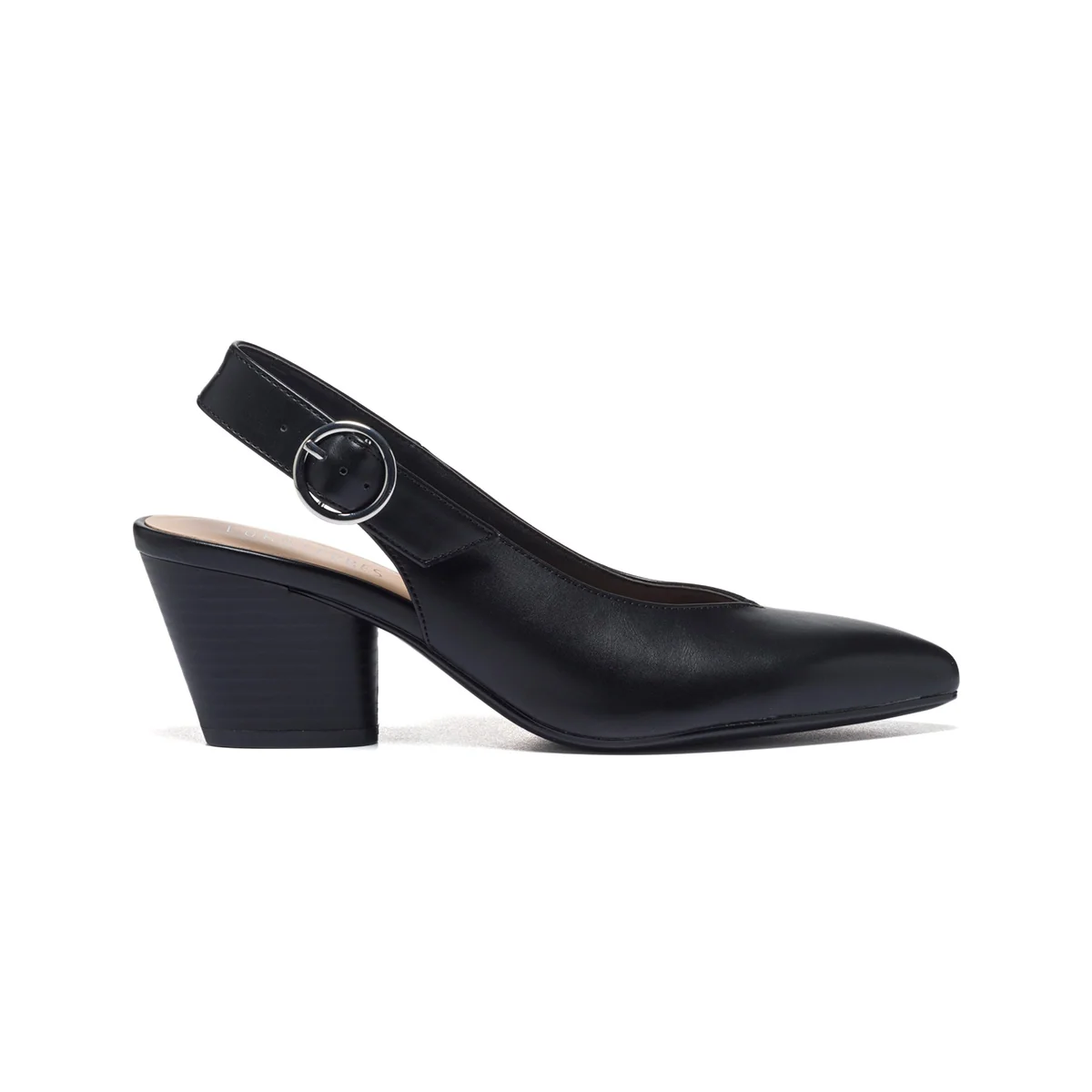 Décolleté slingback nere con tacco in stile texano Lora Ferres