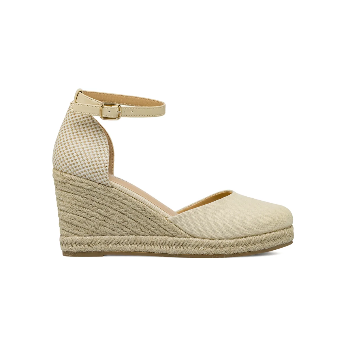 Espadrillas beige da Donna in tessuto con zeppa 8,5 cm Lora Ferres