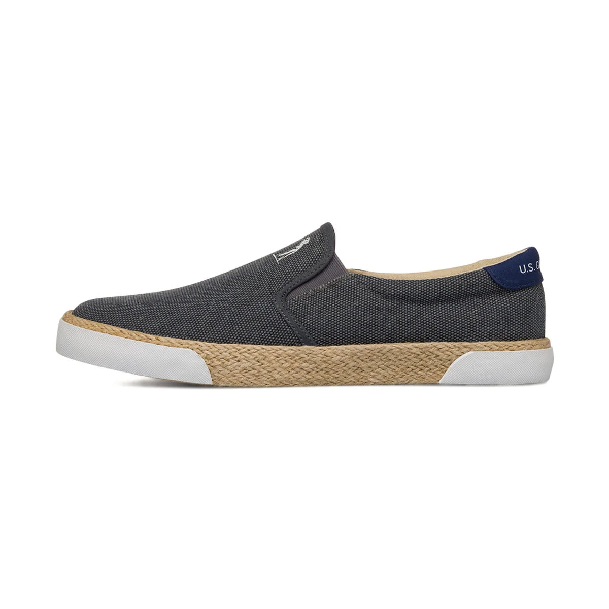 Espadrillas blu da Uomo in tessuto canvas con suola in paglia US Golf Club