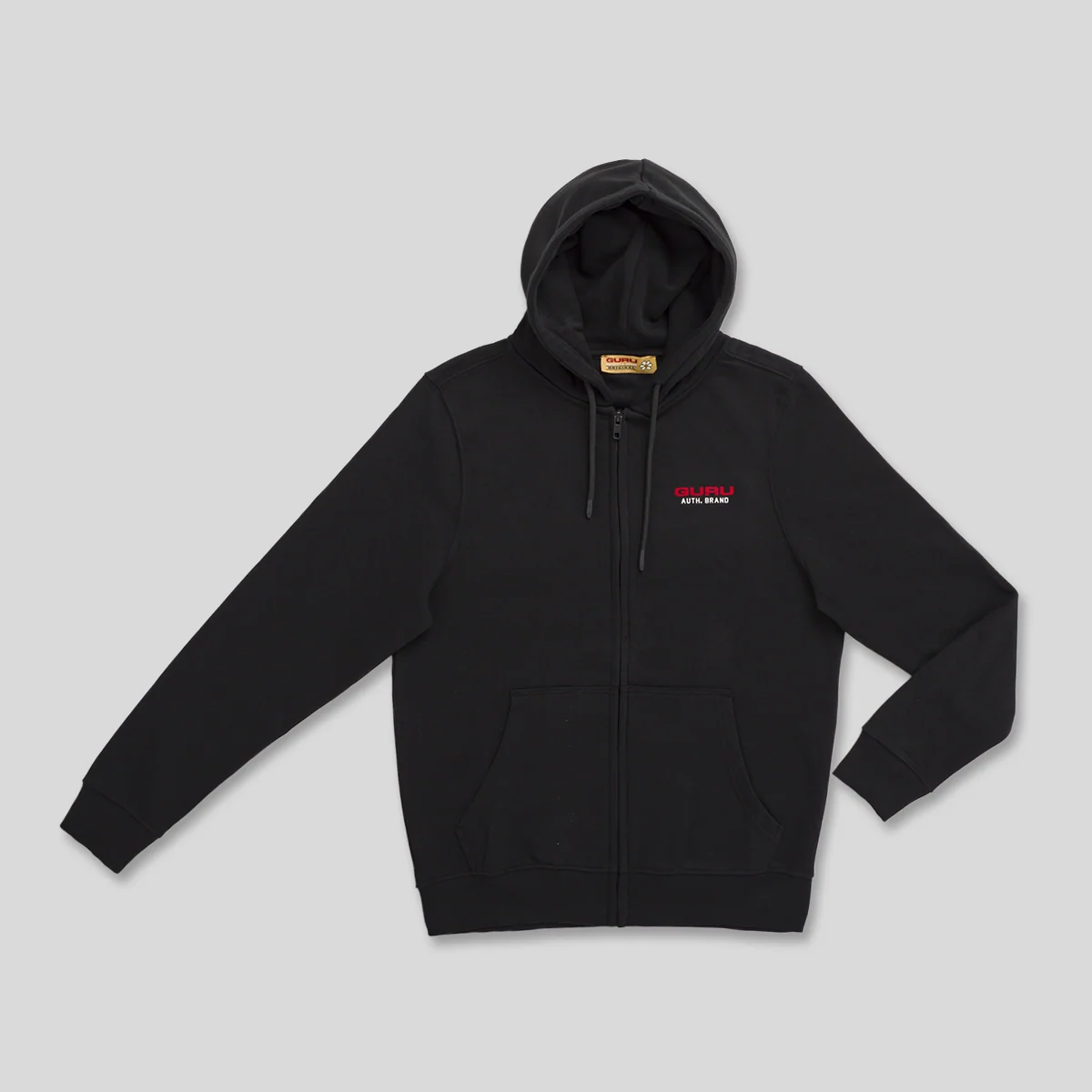 Felpa con cappuccio da Uomo nera con zip e logo Guru