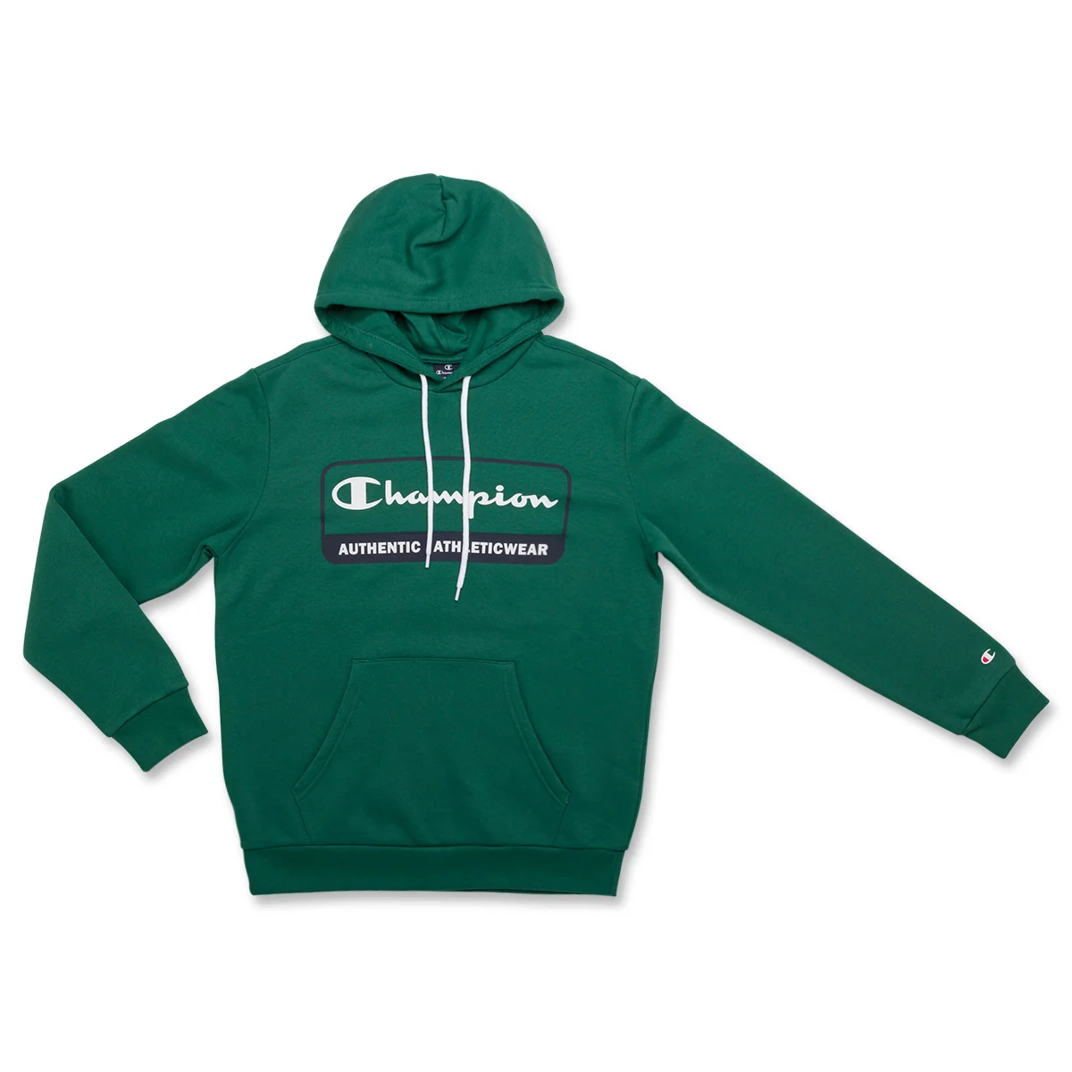 Felpa con cappuccio verde da uomo con logo sul petto Champion