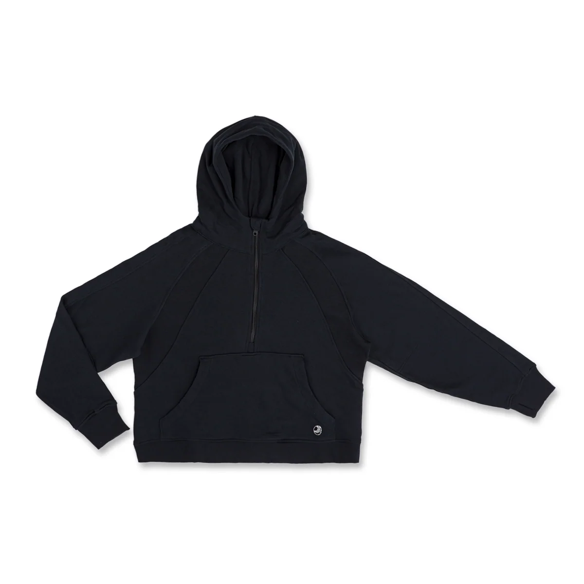 Felpa Crop Donna Nera Mezza Zip GymFit By Gymnasium