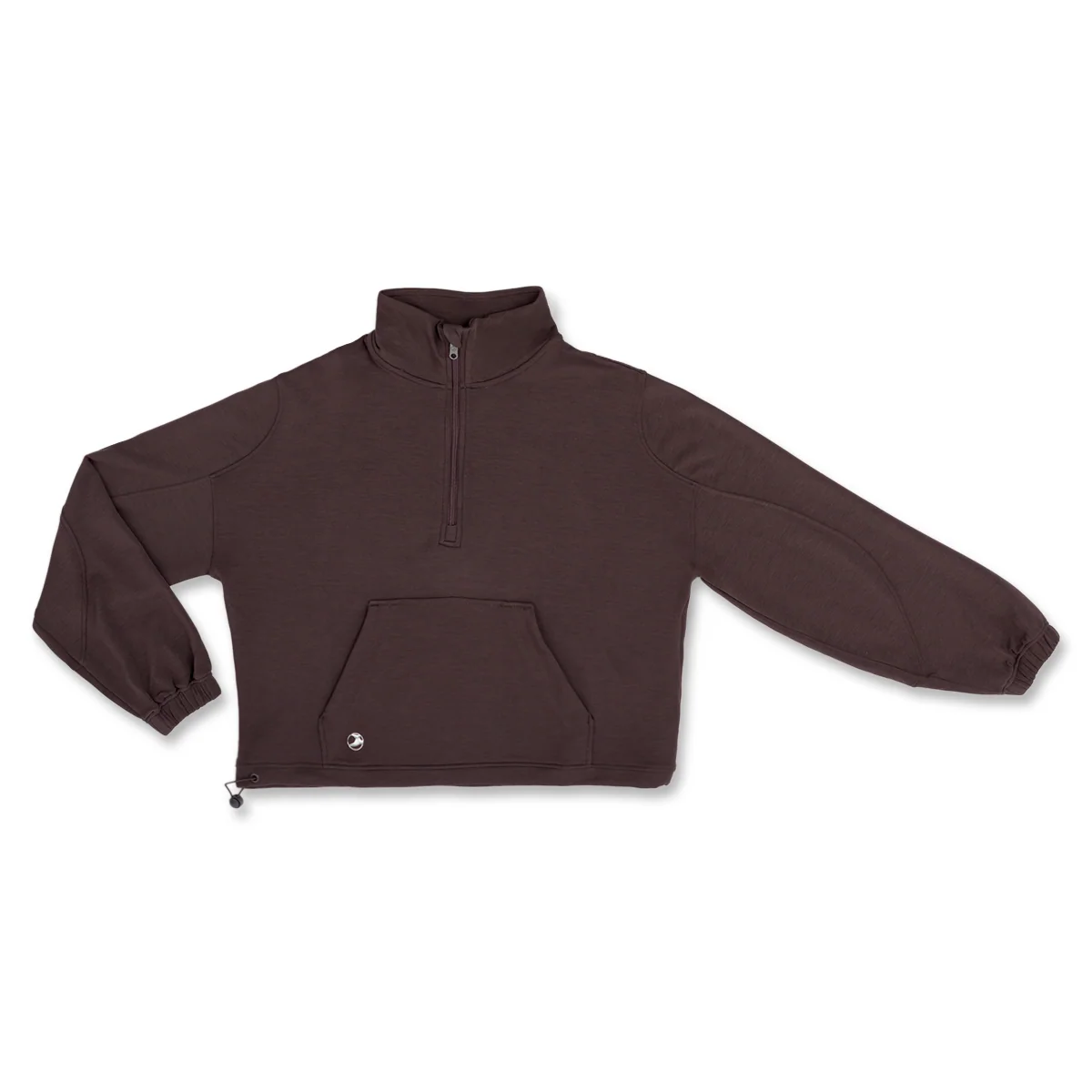 Felpa Mezza Zip Donna Marrone per Palestra e Pilates GymFit By Gymnasium
