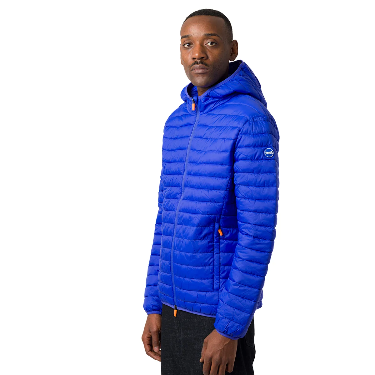 Giacca piumino ultralight corto da uomo blu con cappuccio Lonsdale
