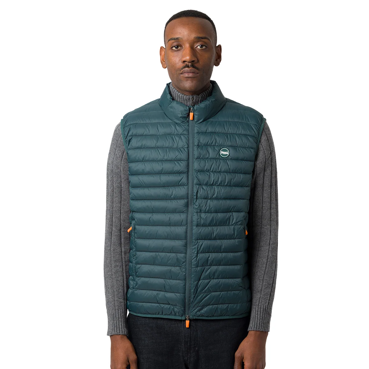 Giacca smanicata gilet da uomo ultralight verde con tasche e full zip Lonsdale