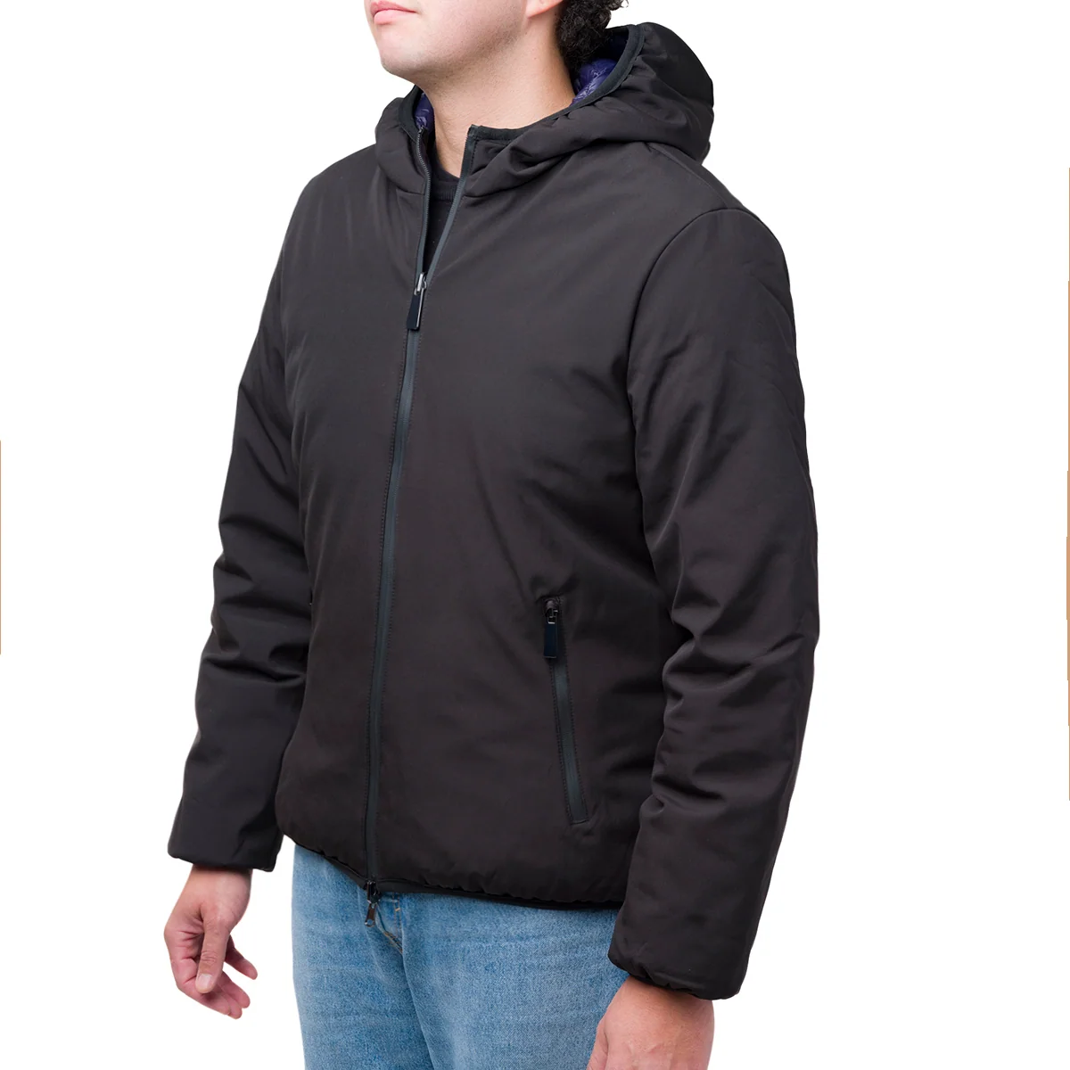 Giacca tecnica da uomo Gate 76 reversibile nera e blu