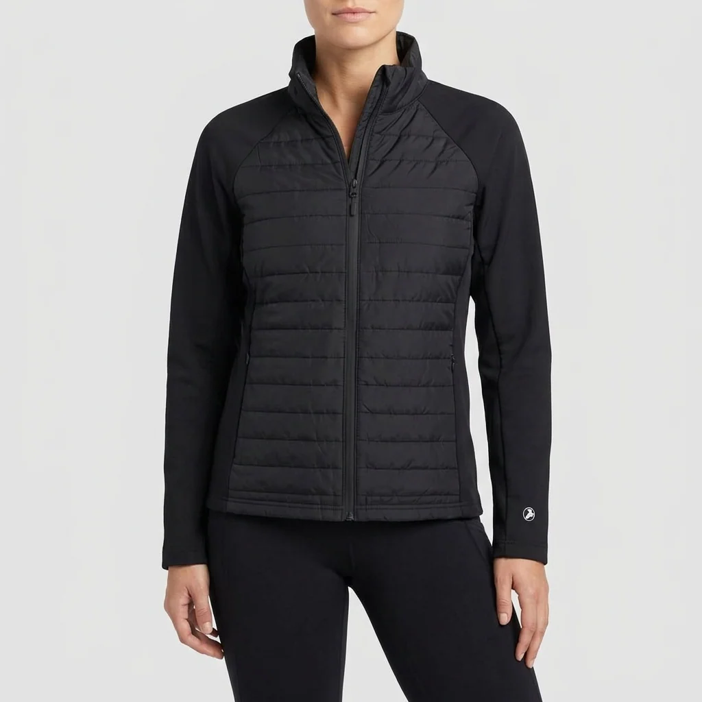Giacca Trapuntata Sportiva antivento Nera da Donna GymFit By Gymnasium