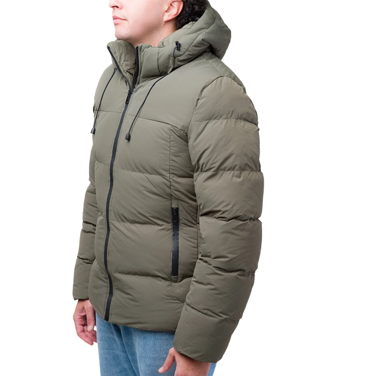 Giubbotto da uomo Gate 76 verde militare con cappuccio