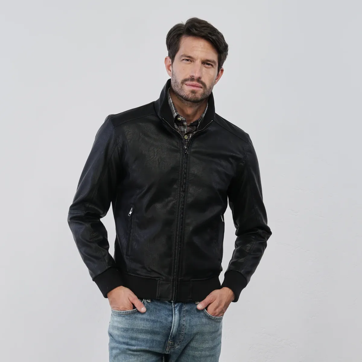 Giubbotto nero da Uomo in similpelle Statham