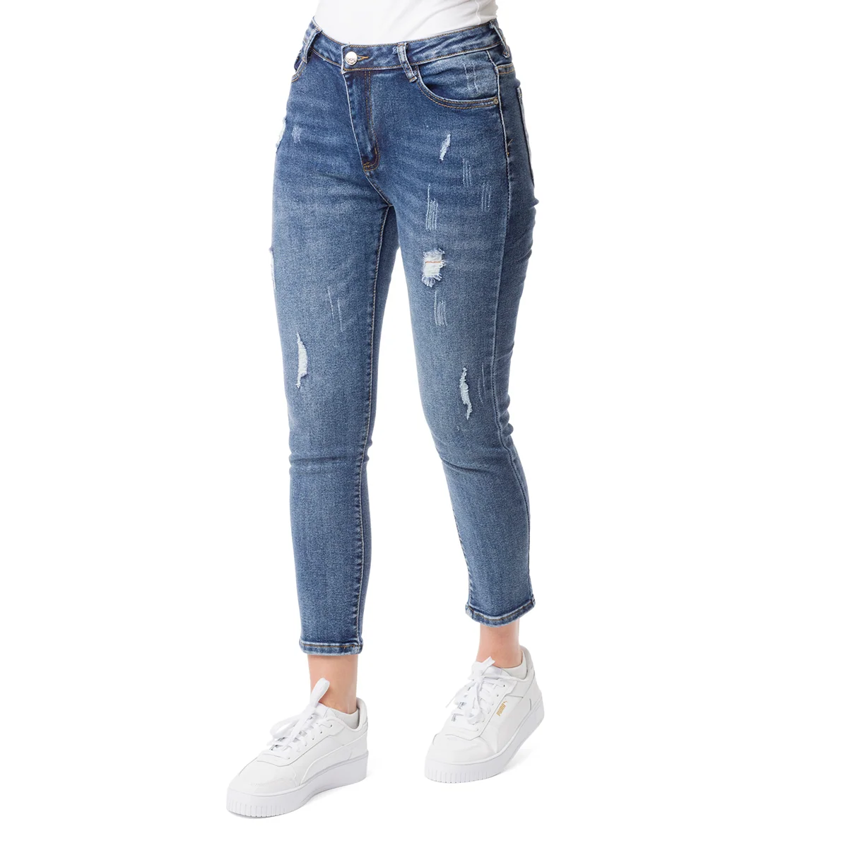 Jeans skinny push-up con strappi da donna Swish Jeans