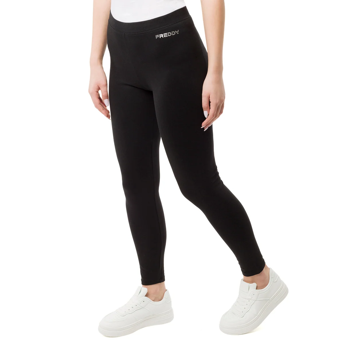 Leggings neri da donna con logo a contrasto Freddy