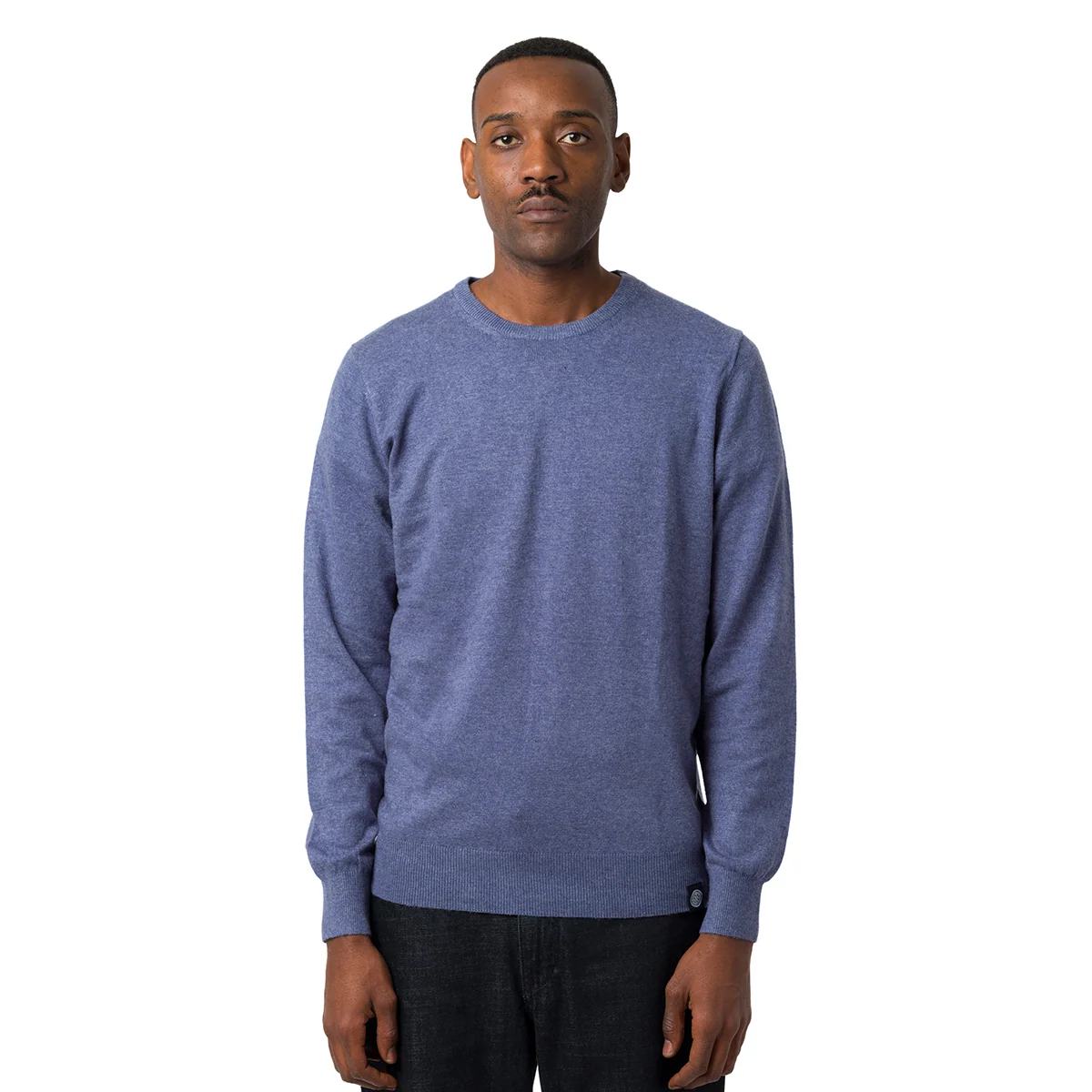 Maglione girocollo da uomo blu mélange Marshall