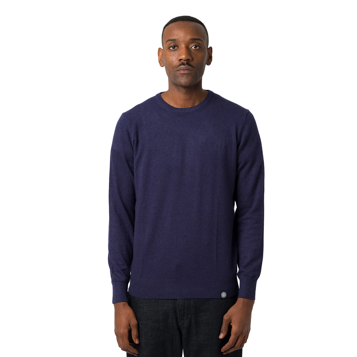 Maglione girocollo da uomo in maglia blu scuro Marshall