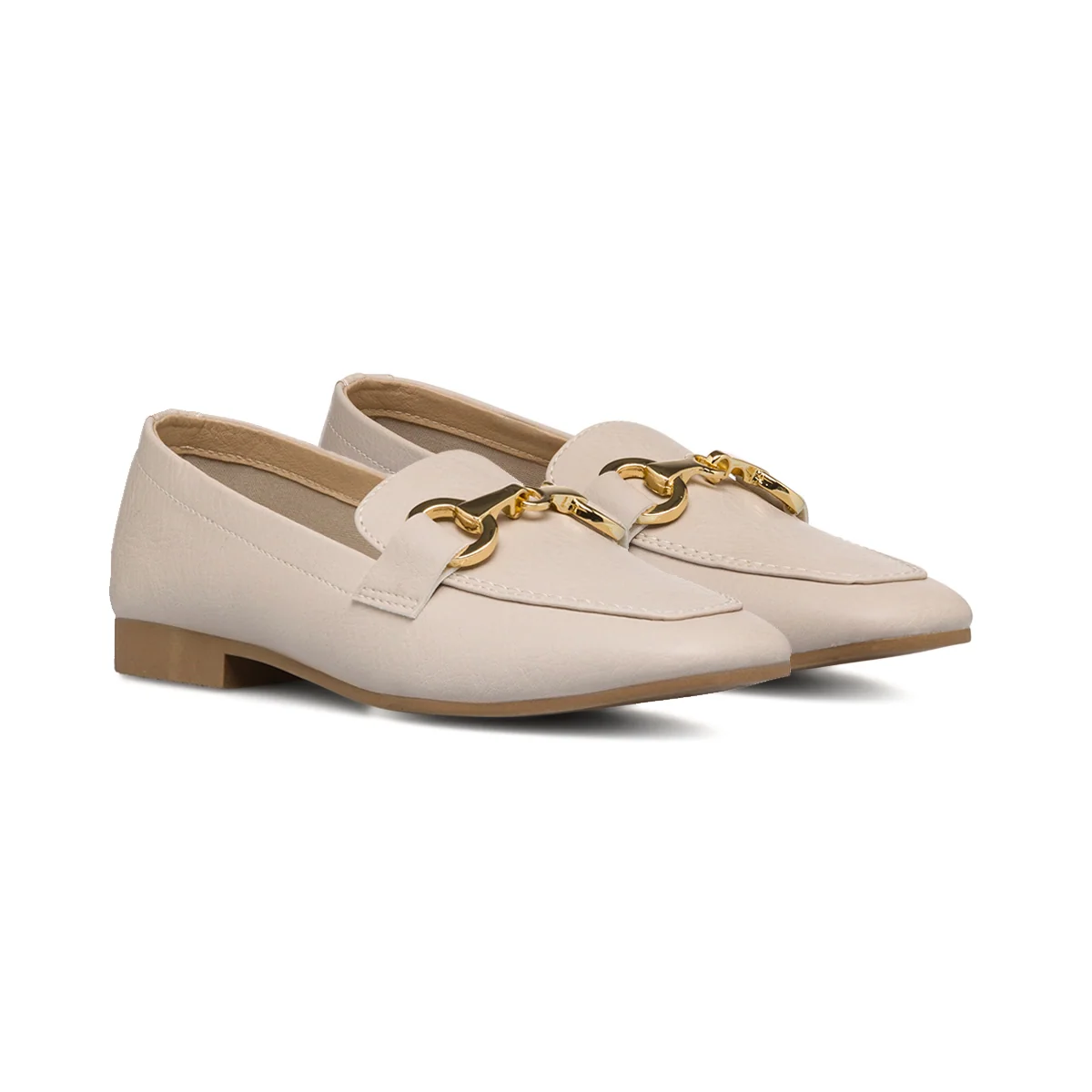 Mocassini beige da donna con morsetto Lora Ferres