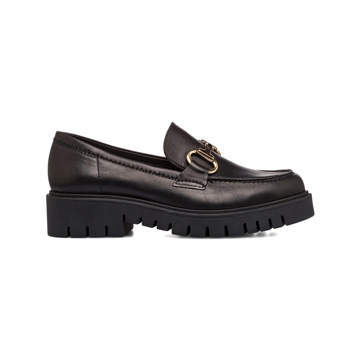 Mocassini chunky da donna neri con morsetto P Essentials