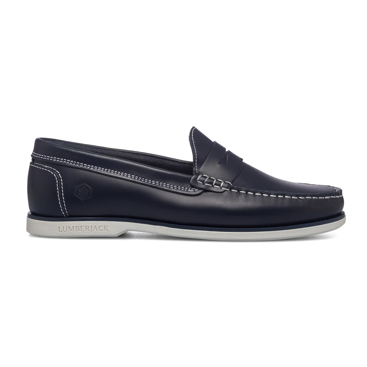 Mocassini da uomo blu in pelle Lumberjack Navigator