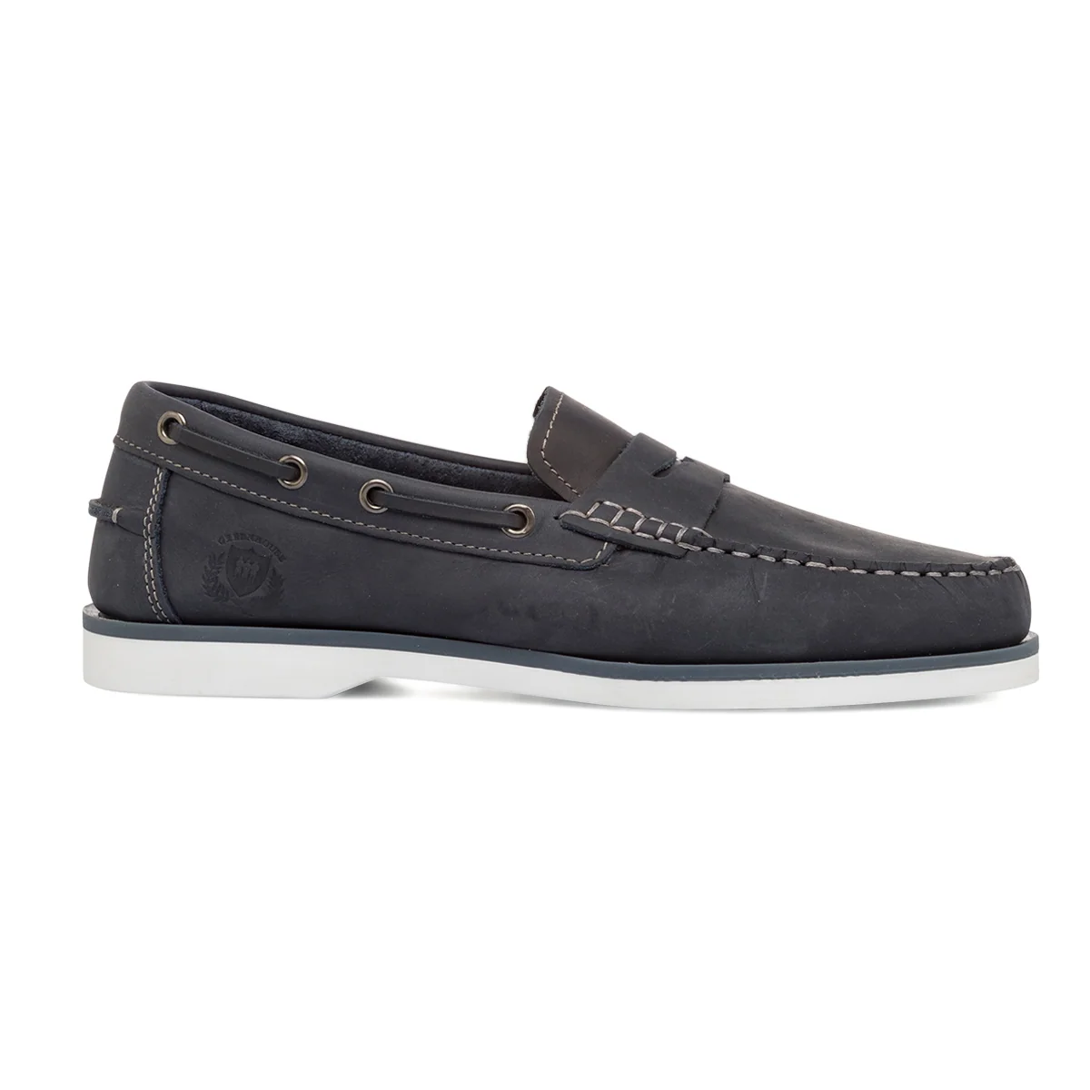 Mocassini eleganti da uomo in pelle blu navy Polo Club