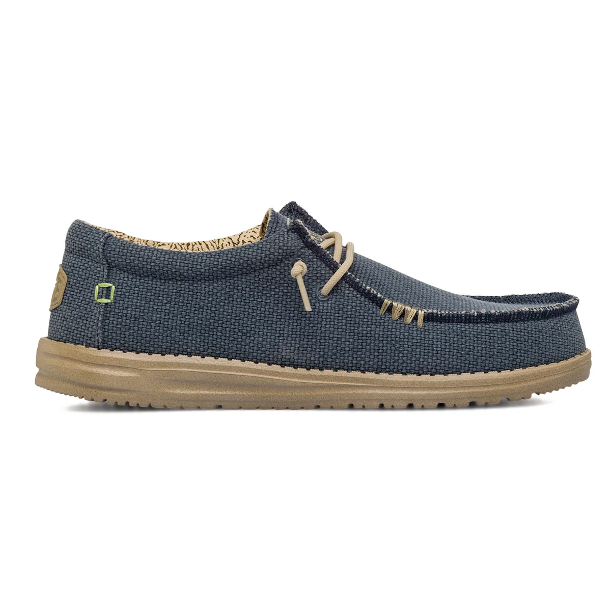 Mocassini leggeri blu da Uomo in tessuto Heydude Wally Braided
