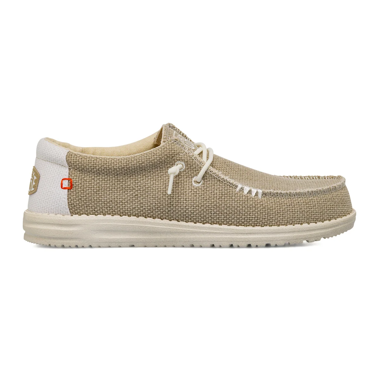 Mocassini leggeri taupe da Uomo in tessuto Heydude Wally Braided