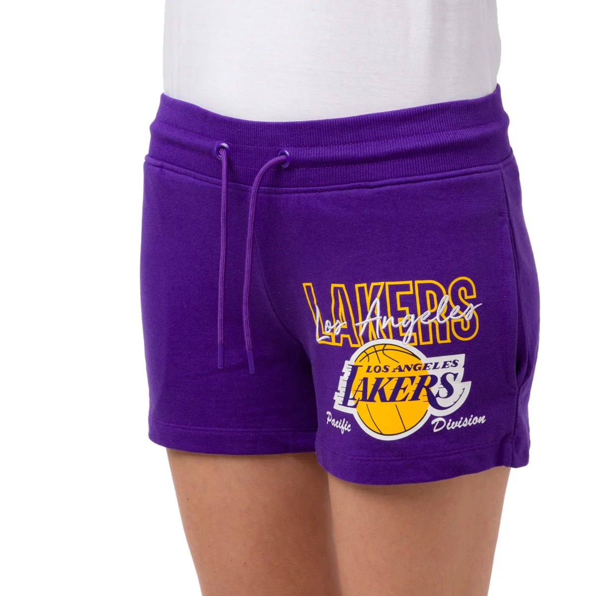 Pantaloncini corti sportivi da Donna viola con logo e stampa LA Lakers NBA