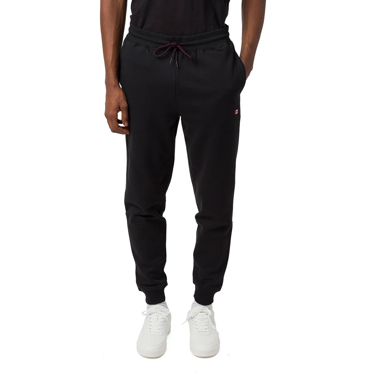 Pantalone da ginnastica da uomo nero con polsini e coulisse Canada Trail