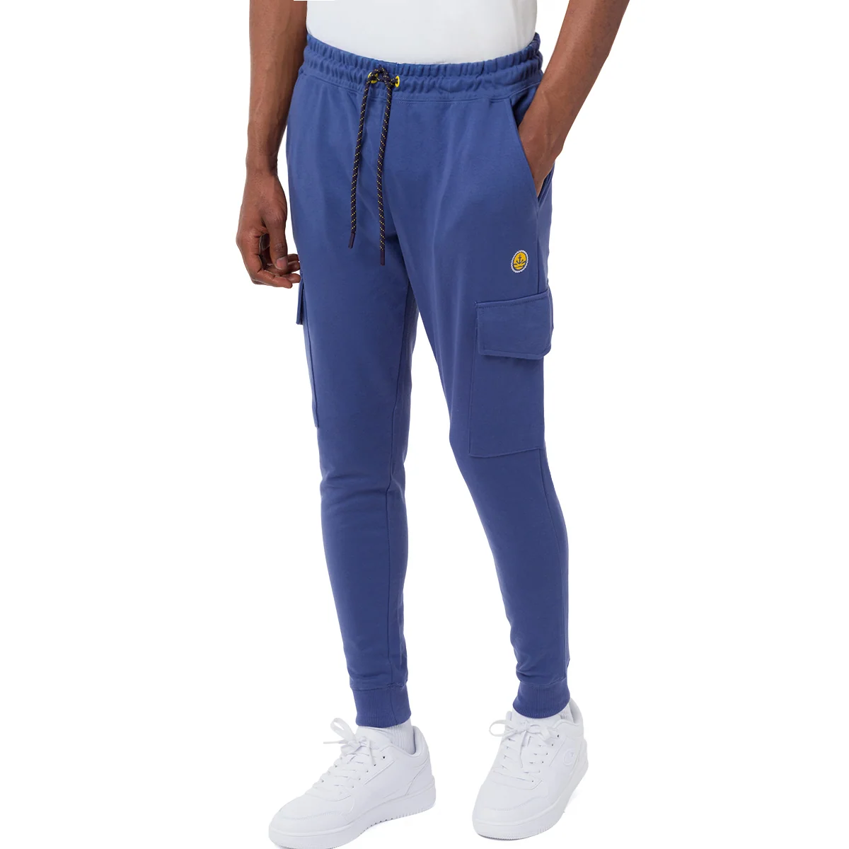 Pantaloni Jogger Cargo da Uomo Azzurri con Tasche Laterali e Vita Elasticizzata Navy Sail