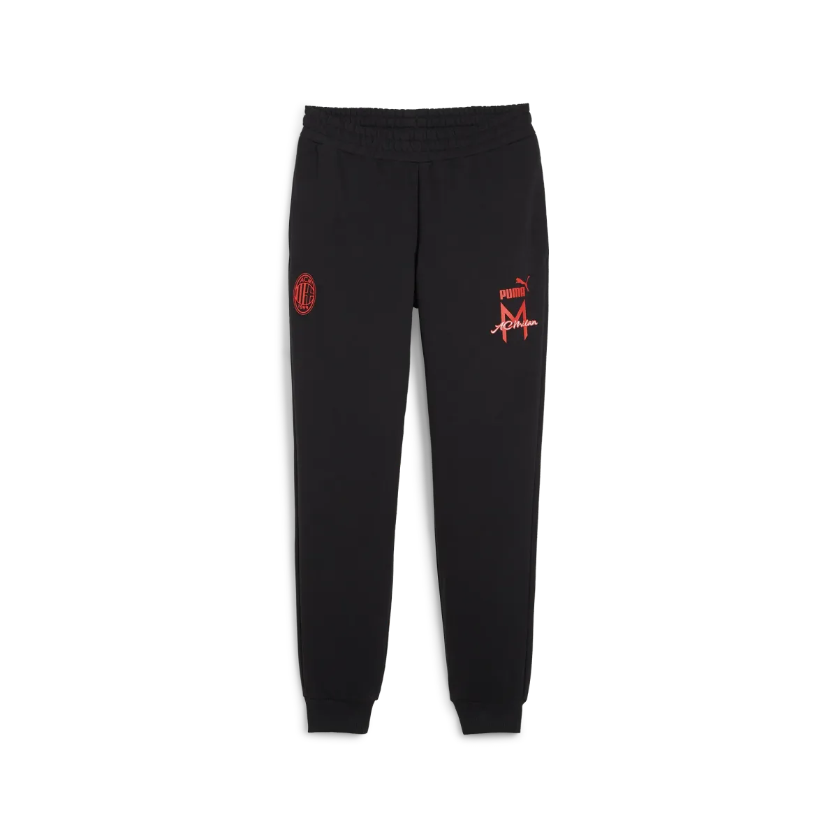 Pantaloni joggers neri da uomo con dettagli rossi Puma AC Milan Ftblicons