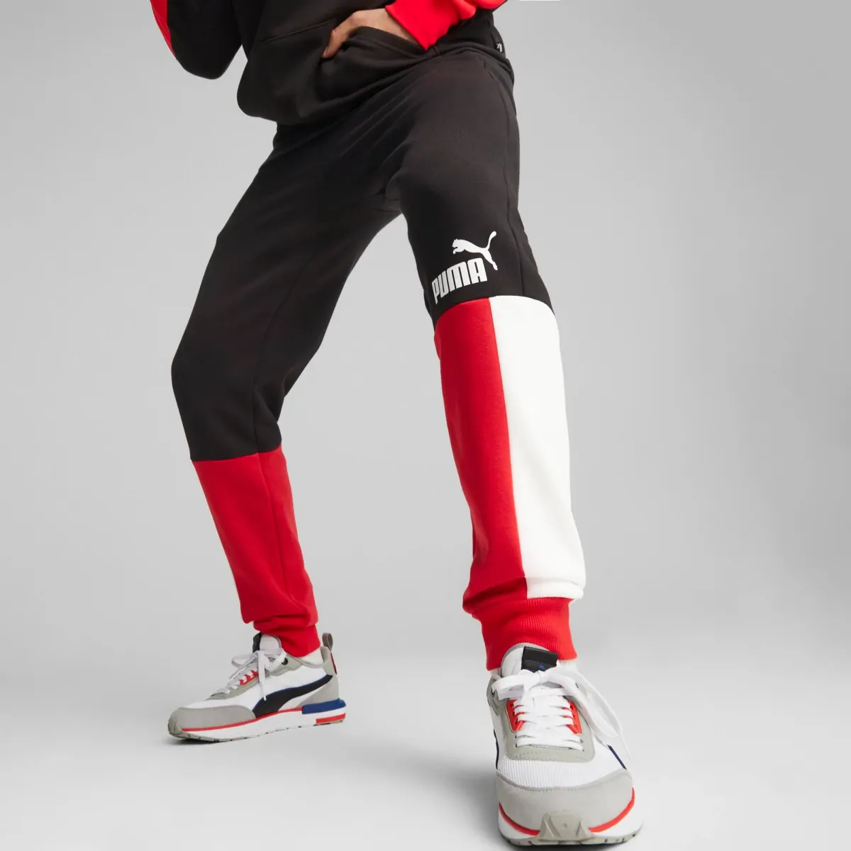 Pantaloni joggers neri e rossi da uomo Puma For All Time
