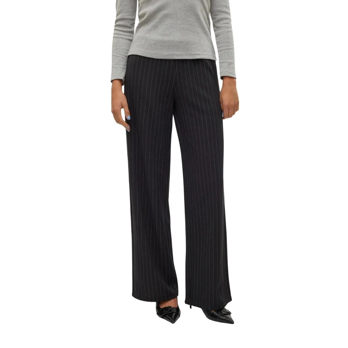 Pantaloni neri gessati in tessuto morbido da Donna Vero Moda