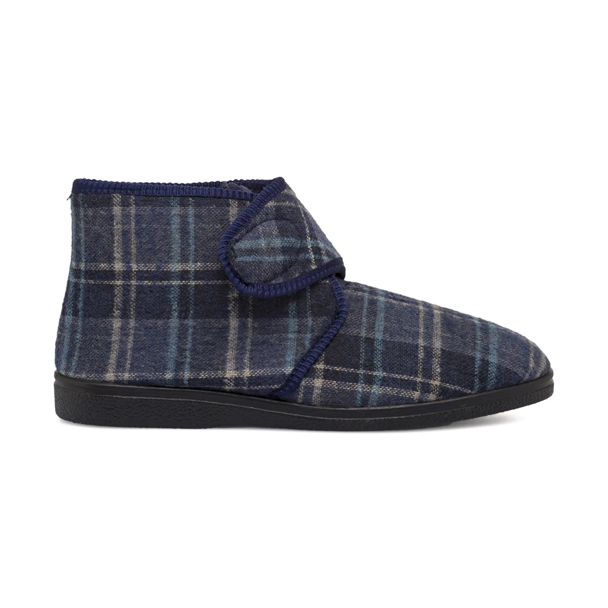 Pantofole a stivaletto blu da Uomo a quadri con strappo TerraBlu