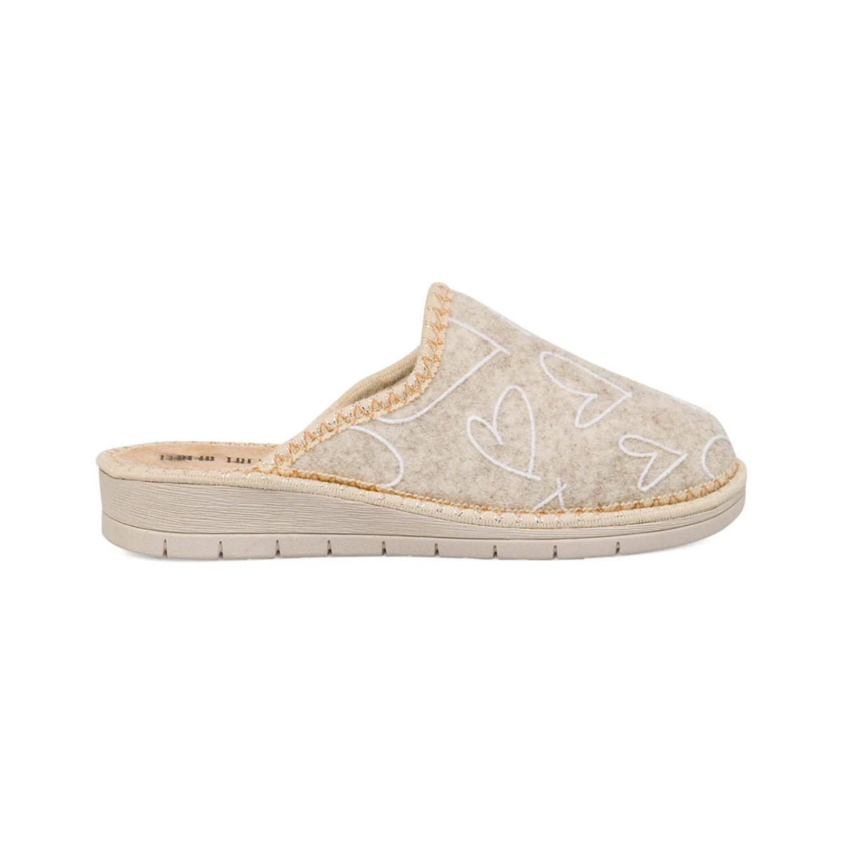 Pantofole beige da Donna con cuoricini Italia Trend