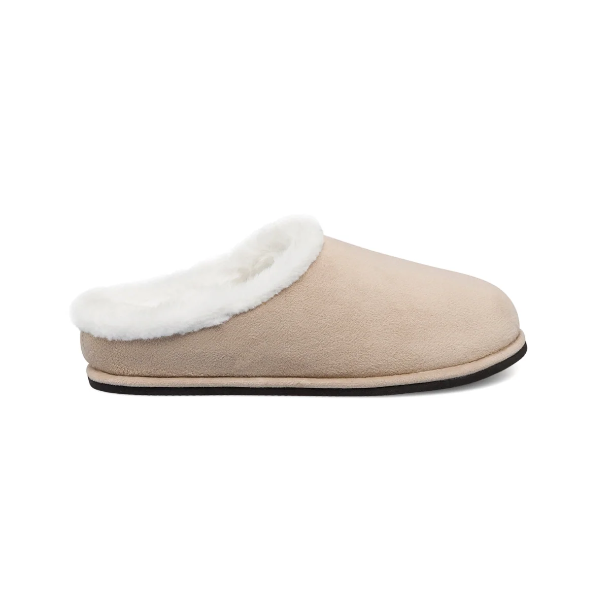 Pantofole beige da donna con pelliccia sintetica StilRosa