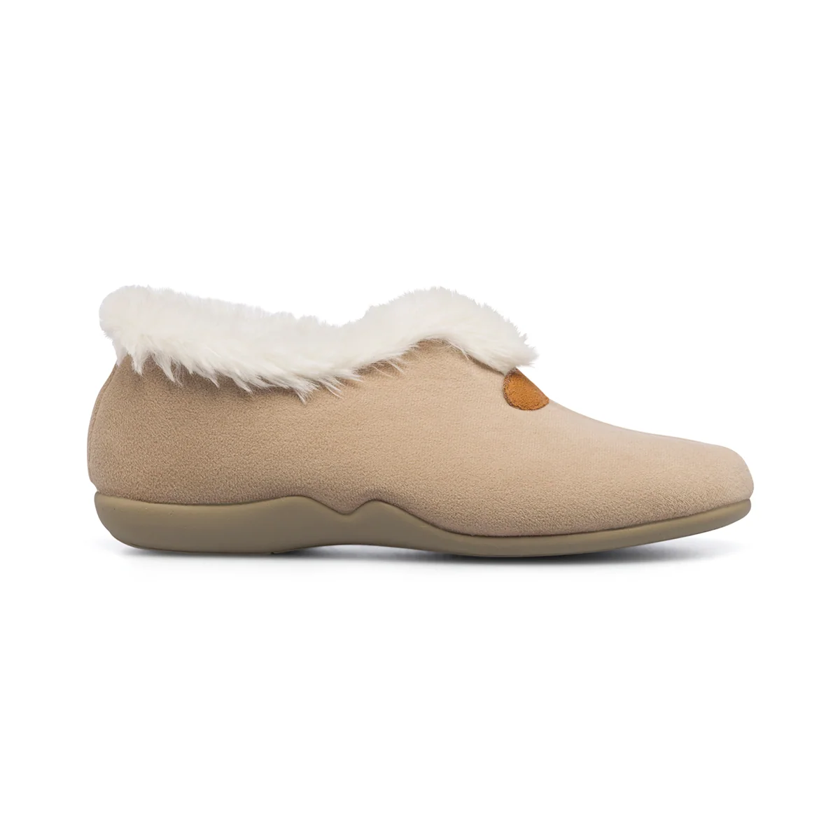 Pantofole beige in tessuto con colletto imbottito Aday's