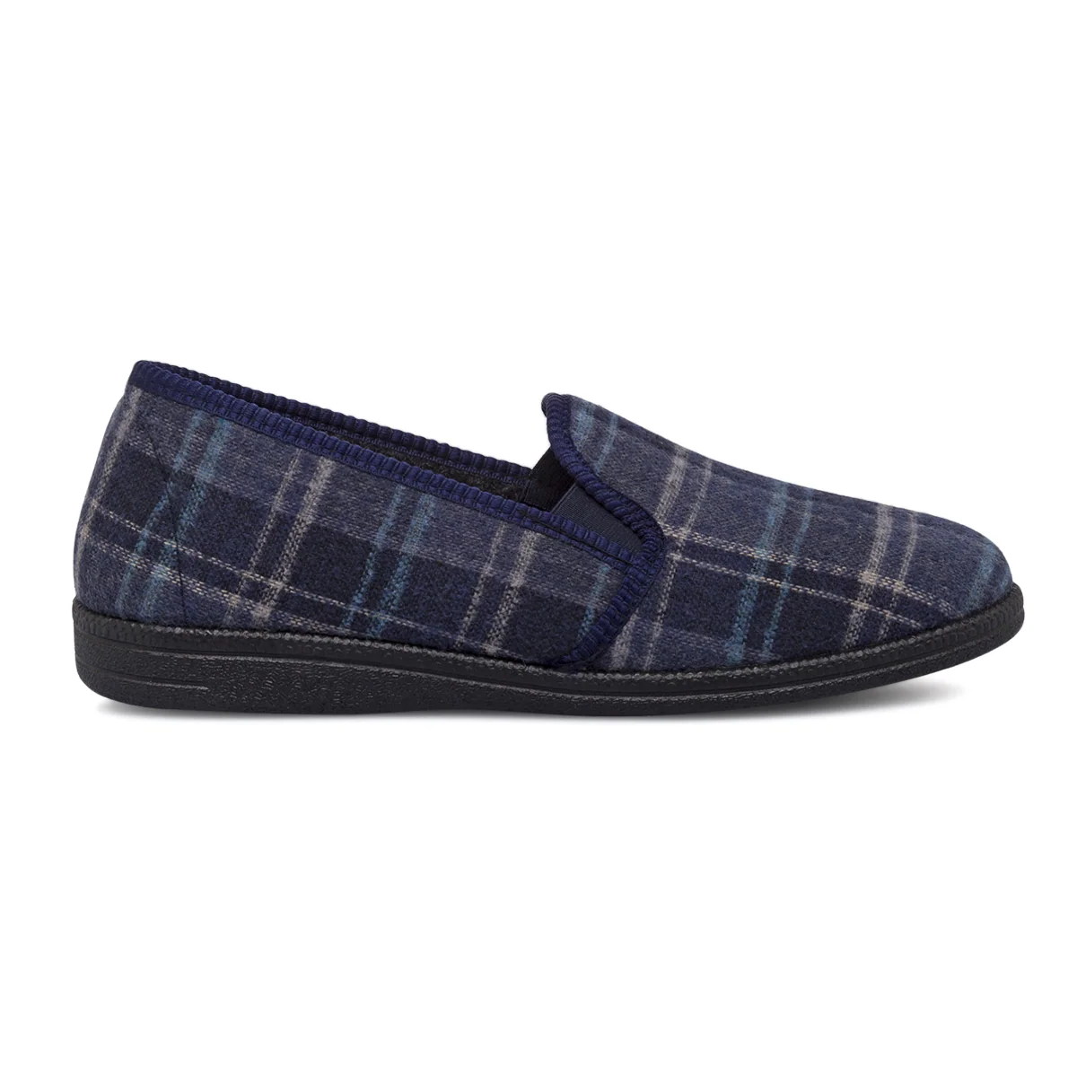 Pantofole blu da Uomo in tessuto a quadri TerraBlu