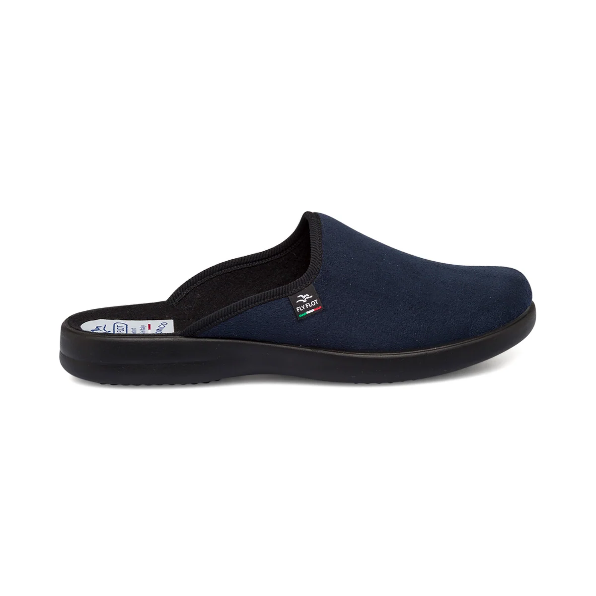 Pantofole blu da uomo in tessuto con sottopiede anatomico Fly Flot