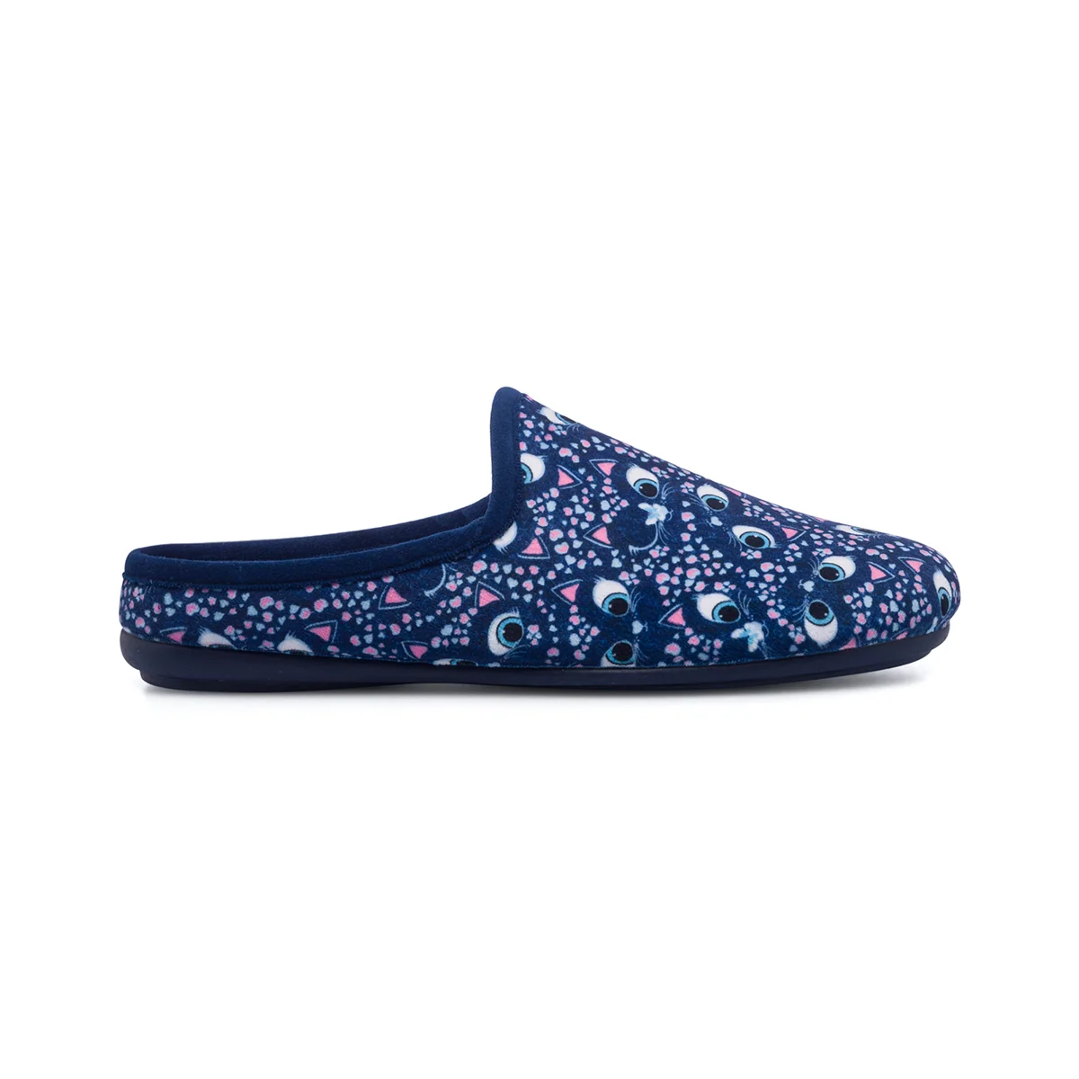Pantofole blu in tessuto da donna con stampa Natural Confort