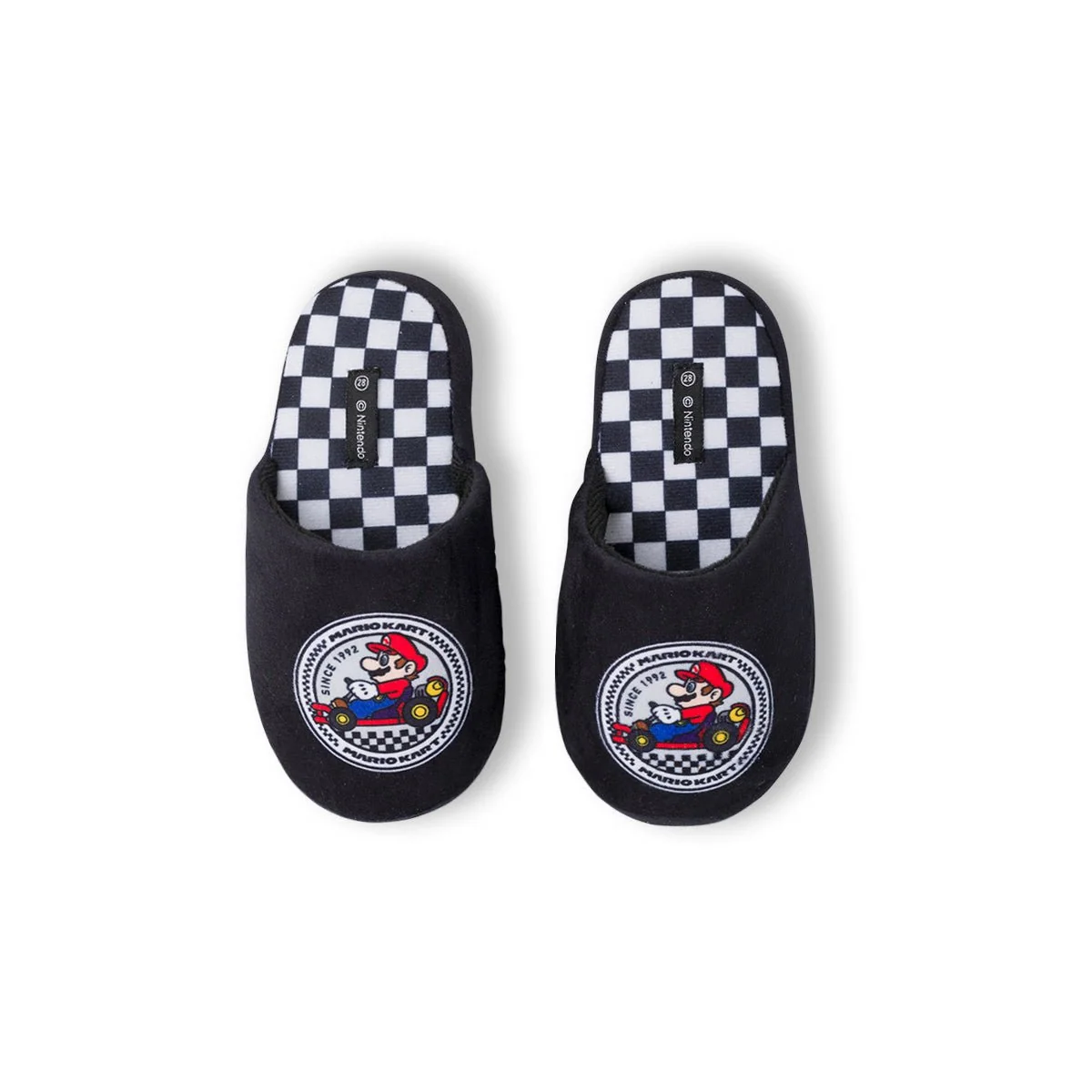 Pantofole da bambino nere con logo Mario Kart