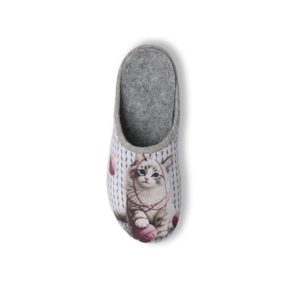 Pantofole da casa beige da Donna con stampa gatto Italia Trend