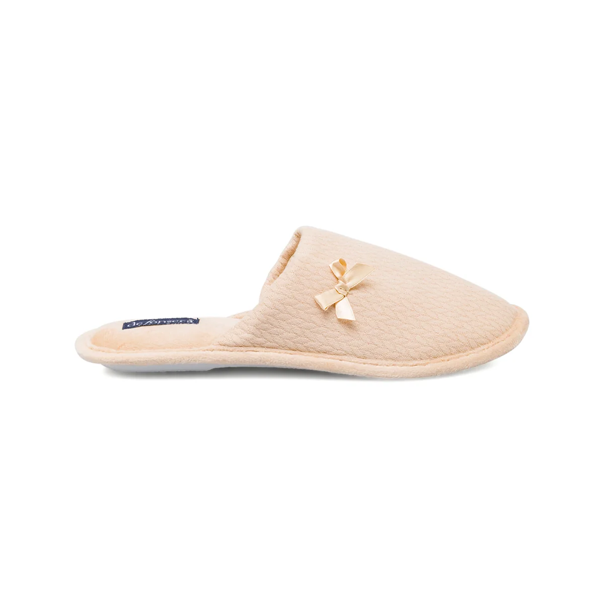 Pantofole da donna beige De Fonseca in tessuto con fiocco