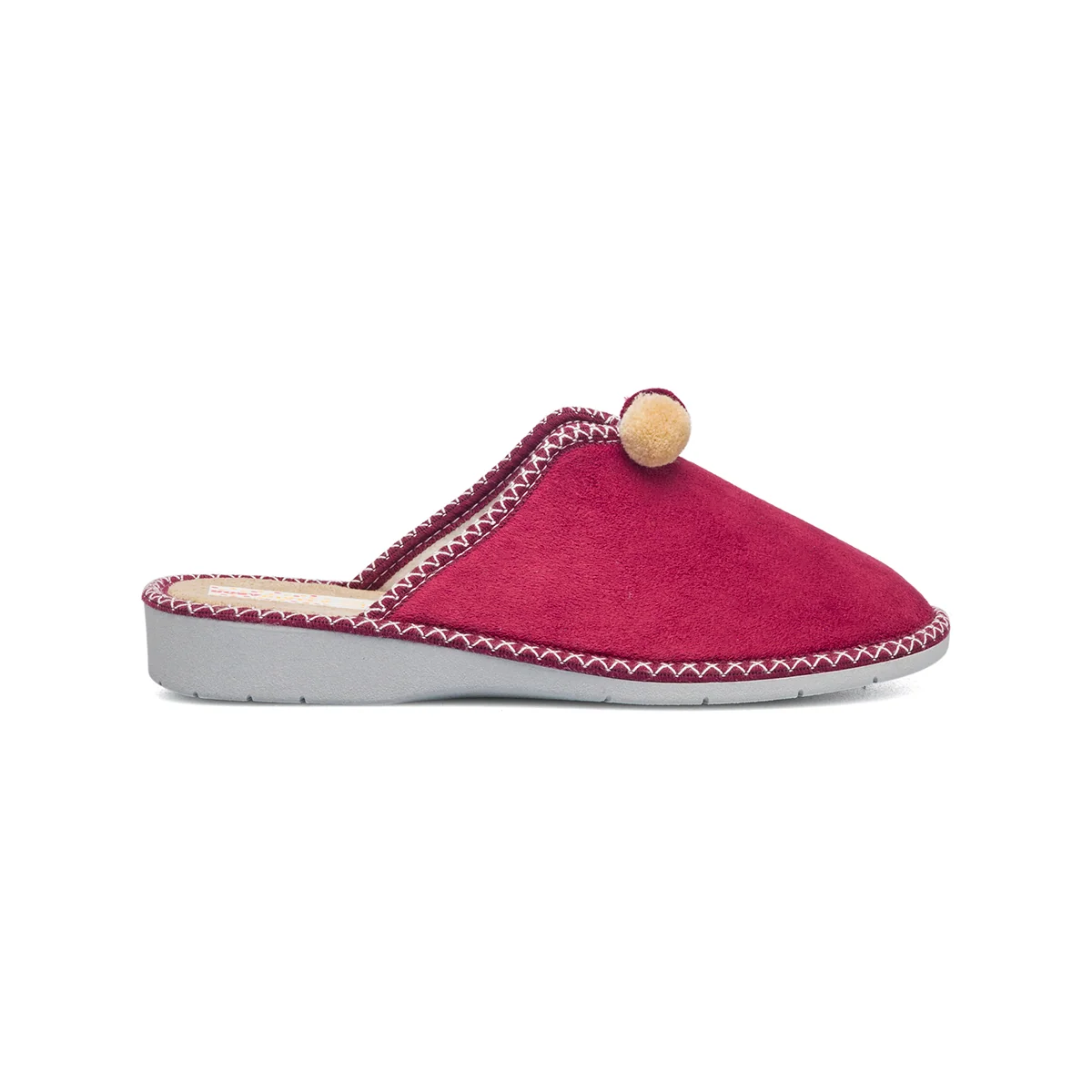 Pantofole da donna bordeaux in tessuto Rosagialla