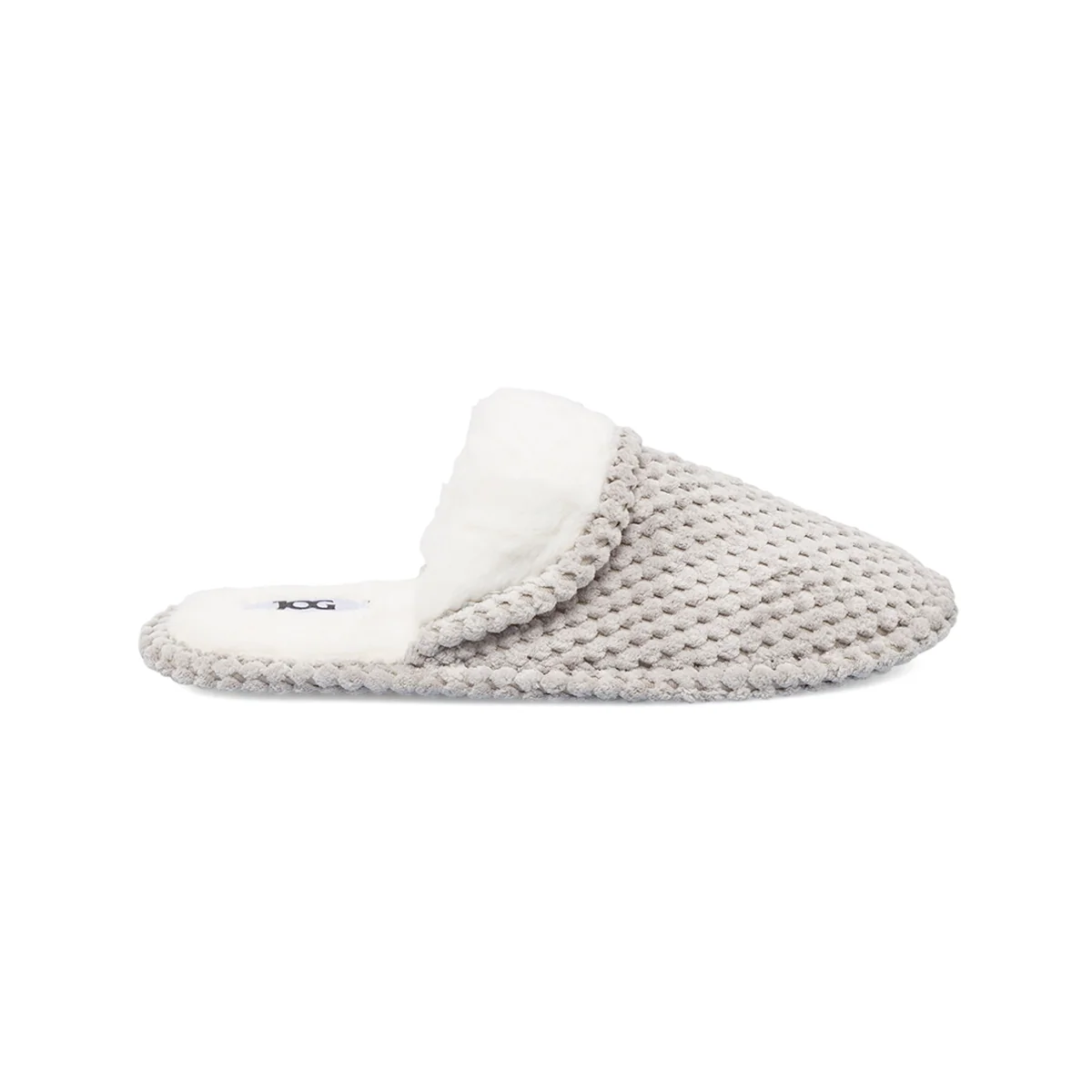 Pantofole da donna grigie Jog in tessuto effetto bouclé