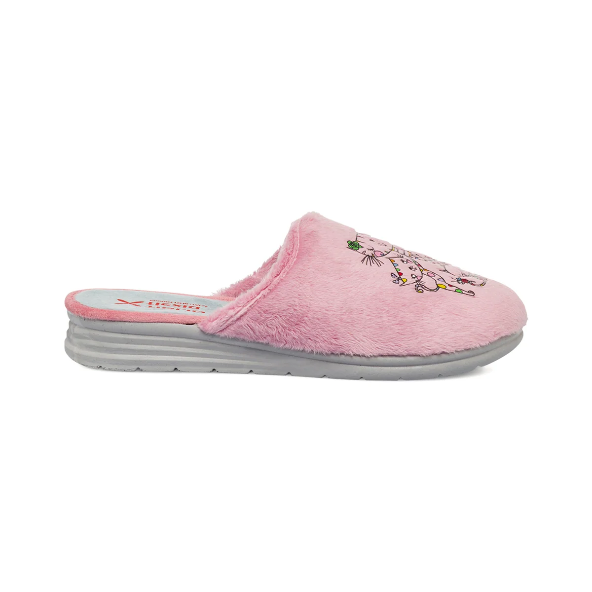 Pantofole da donna rosa Tiglio con gatti ricamati