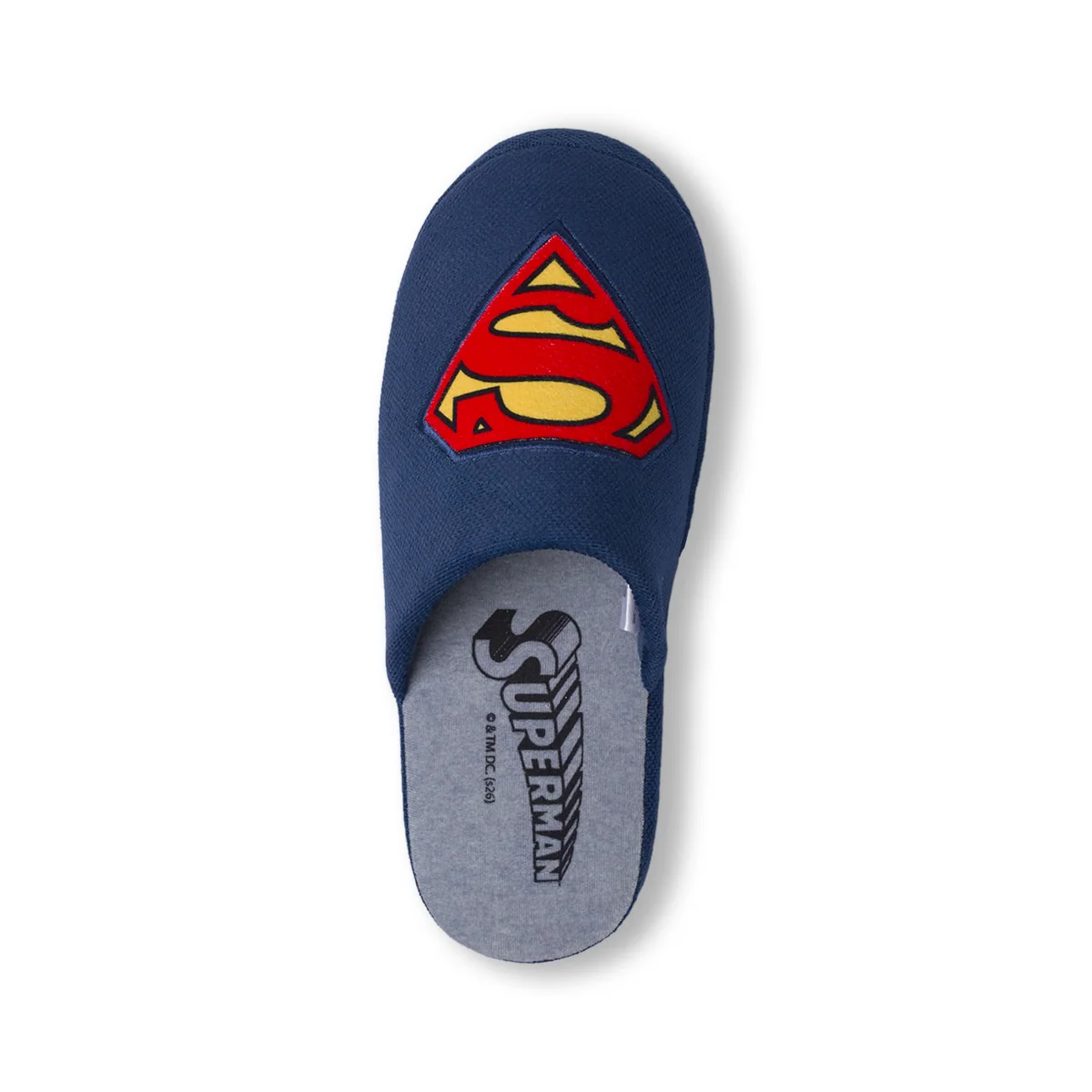 Pantofole da Uomo Blu in tessuto con stemma ricamato Superman