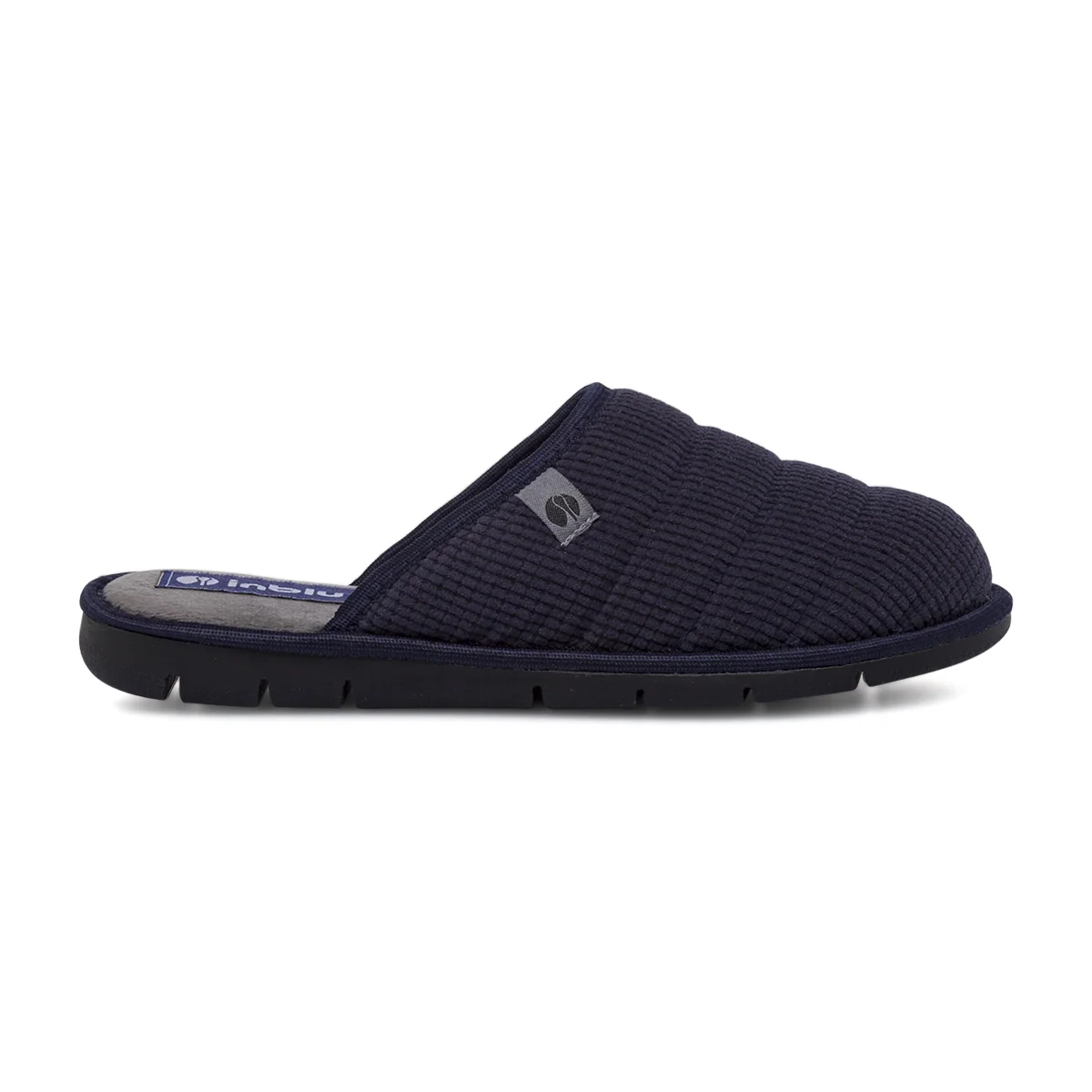 Pantofole da uomo blu Inblu in tessuto trapuntato morbido