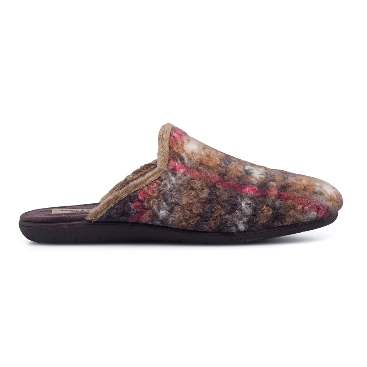 Pantofole da uomo in tessuto multicolore Natural Confort
